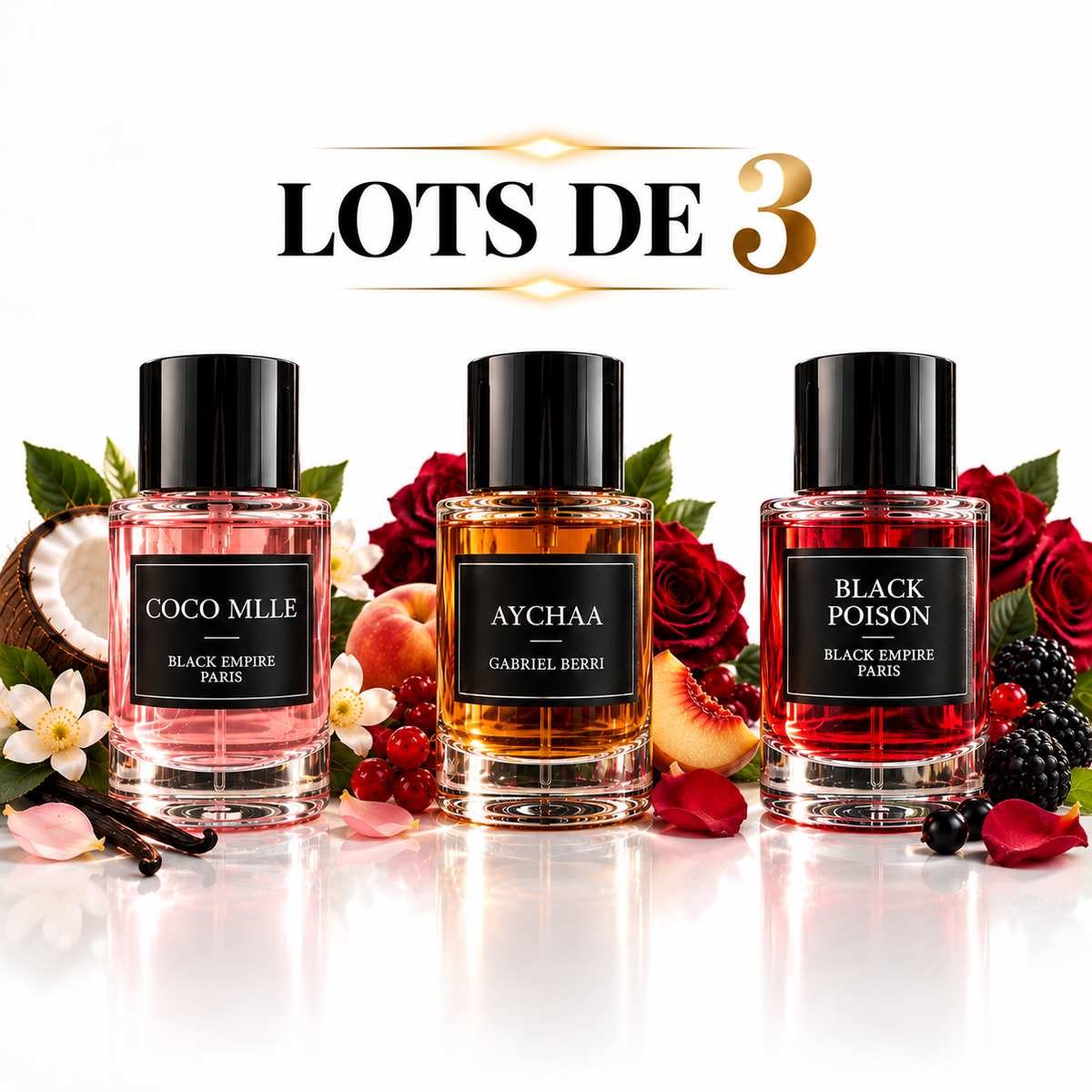 Lot de 3 Parfums Femme Coco Mlle, Aychaa et Black Poison | 50ml X3 DROPFACTORY